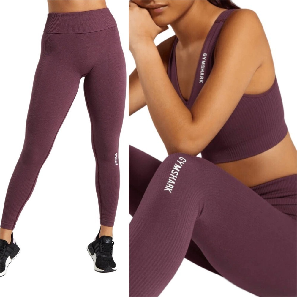 Gymshark Power Down Athletic Leggings in Berry Size Medium